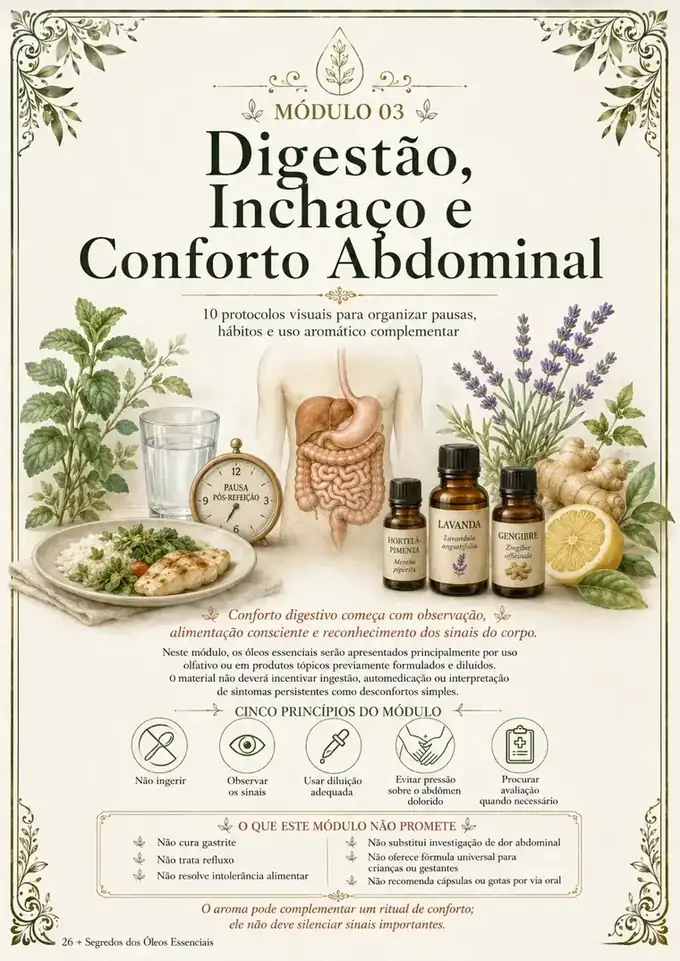 Capa do Módulo 03 Digestão, Inchaço e Conforto Abdominal